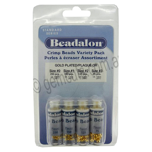 Crimp Beads Variety Pack - Gold Plated