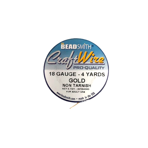 Craft Wire 18GA Round Tarnish Resistant Gold