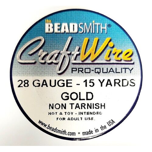 Craft Wire 28GA Round Tarnish Resistant Gold