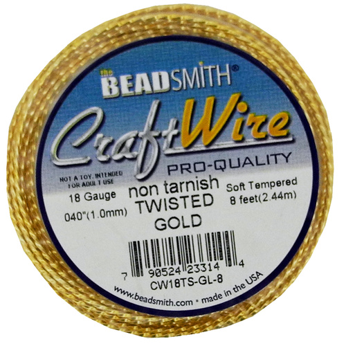 Craft Wire 18GA Twisted - Gold