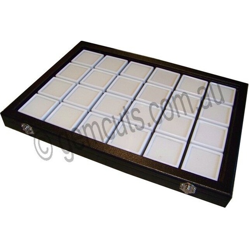 Gemstone Display Case with 24 Inserts ( 50mm x 50mm Inserts)