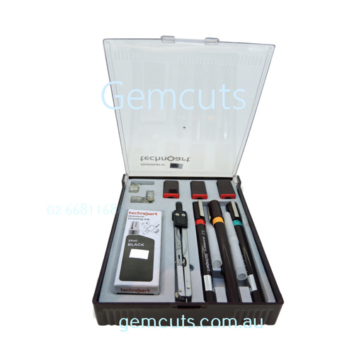 Technical Drawing Pens - Set of 3 with Compass and Ink