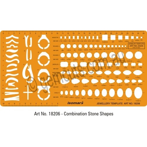 Jewellery Design Template - Combination Rings & Stones Shapes (18206)