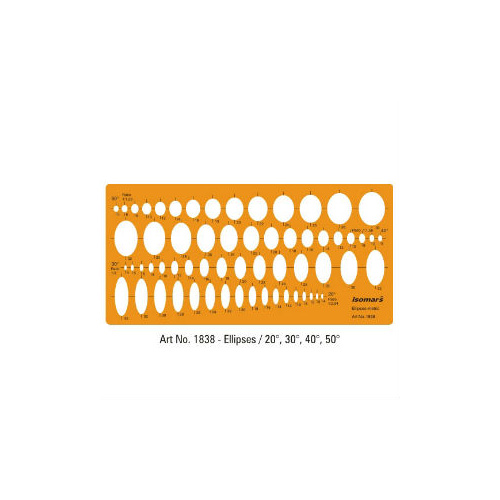 Jewellery Design Template - 20, 30, 40, 50 Degree Ellipses