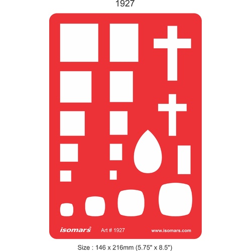 Metal Clay Design Template - Gemstone Shapes (1927) - Squares