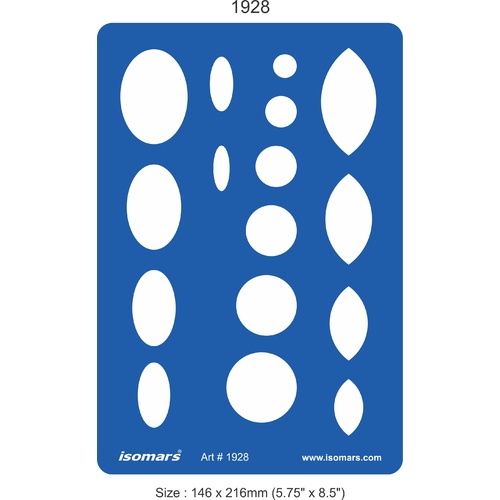 Metal Clay Design Template - Gemstone Shapes - Circles and Ovals