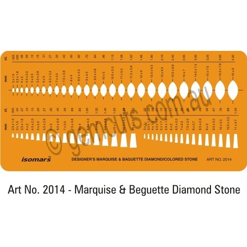 Jewellery Design Template - Marquise & Baguette Stone Guide (2014)