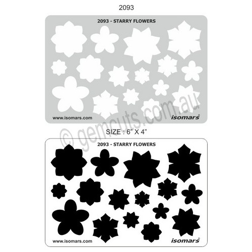 Metal Clay Design Template - Starry Flowers