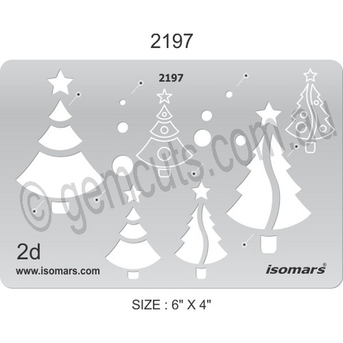 Metal Clay Design Template - Christmas Trees
