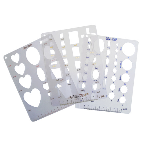 Gem Template Plastic - Set of 3
