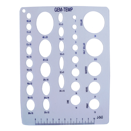 Gem Template Plastic - Ovals & Circles