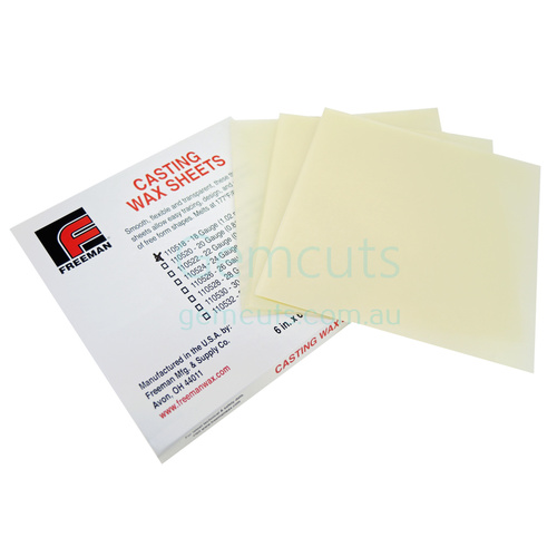 Jewellers Casting Wax Sheets - 18 Gauge - Pack of 12
