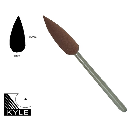 Flame Silicone Hard Alloy Polisher - Fine - Brown