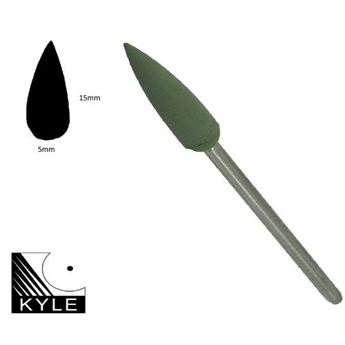 Flame Silicone Hard Alloy Polisher - Extra Fine - Green