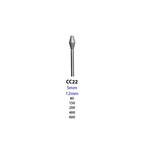3/32 Shank Diamond Burr CC22  80 Grit