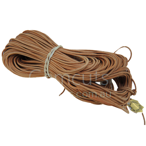 Greek Leather Cord - Round - Natural (Per Metre)
