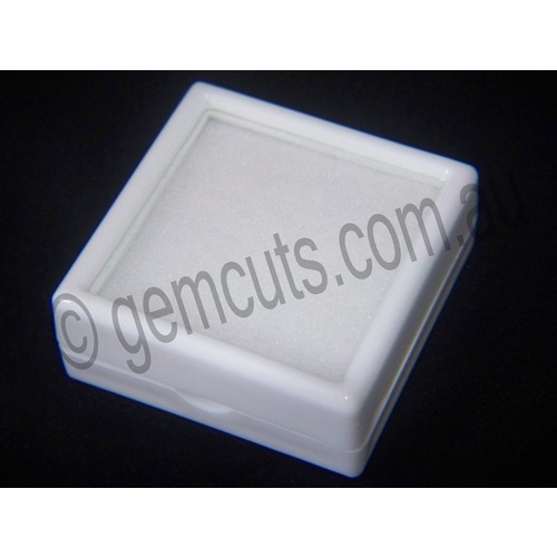 Plastic Display Box with Clear Lid 40mm x 40mm WHITE