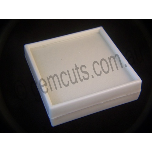 Plastic Display Box with Clear Lid 90mm x 90mm WHITE