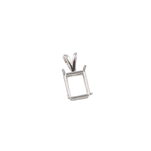 S/S Premium Pre-notched Emerald Pendant Setting