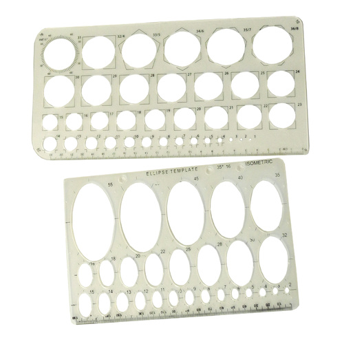 Plastic Gem Template Set of 2 - Ovals  & Circles