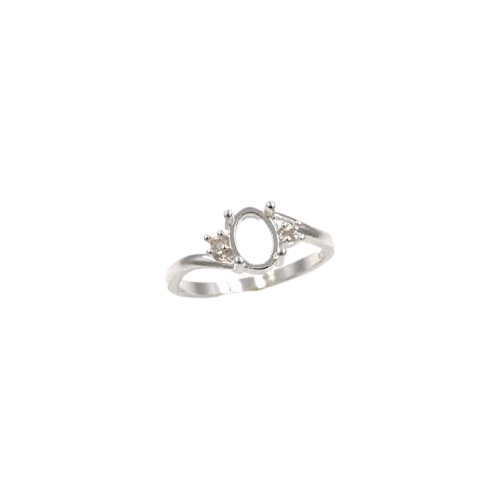 Oval Double Accent Low Profile Ring Setting