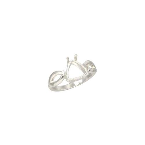Vee Shank Trillion 10mm Setting - Sterling Silver