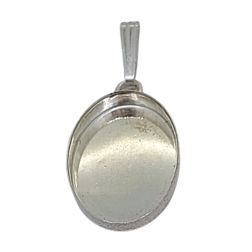 Sterling Silver Oval Bezel Pendant 10mm x 8mm