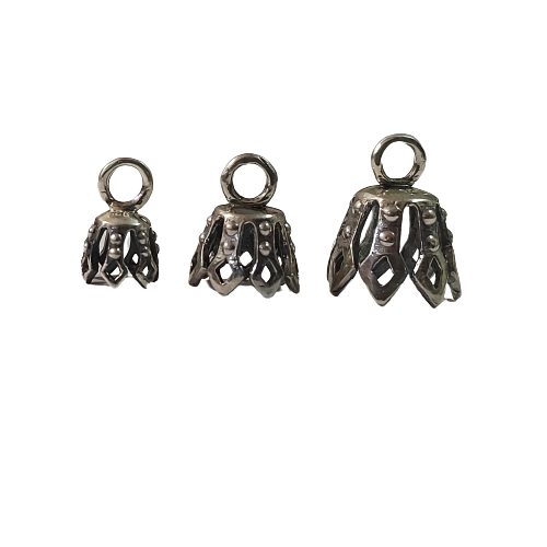 Sterling Silver Flower Bell Cap Bail