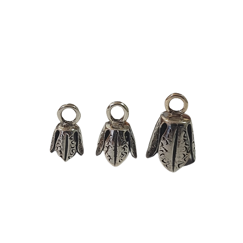 Sterling Silver Leaf Bell Cap Bail