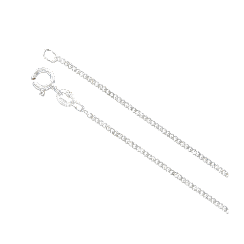 Sterling Silver Close Curb Diamond Cut Chain - 45cms