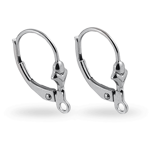 Sterling Silver Lever back Continental Earring with Hoop