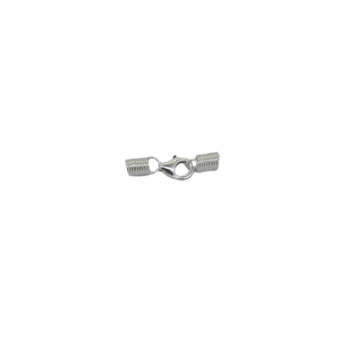 Sterling Silver Coil End Cap with Lobster Clasp