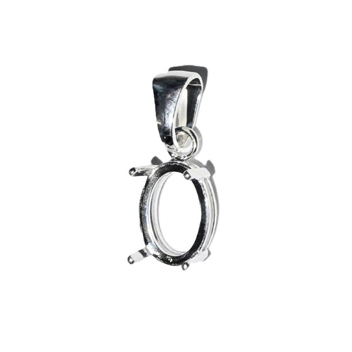 Sterling Silver Oval Cabochon Pendant Setting 6mm x 4mm