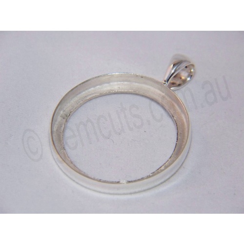 Sterling Silver Pendant 30mm Round (Fixed Bail)