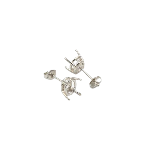 Sterling Silver Premium Oval Earring Setting 6 x 4mm