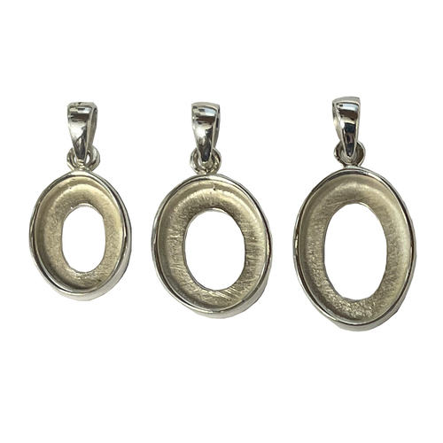 Sterling Silver Swing Bail Pendant - Calibrated Oval