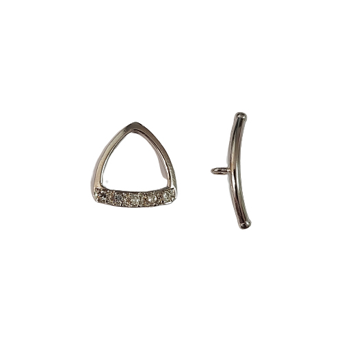 Sterling Silver Diamonte Toggle Clasp 12.00mm