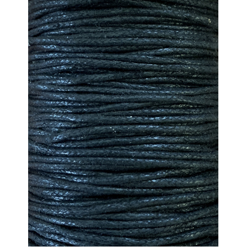 Waxed Cotton Cord - Round - Black