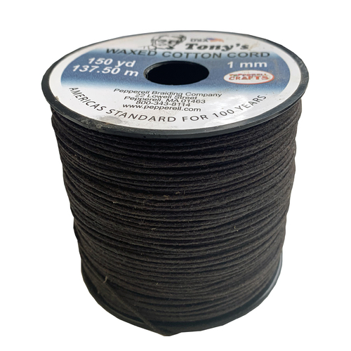 Supreme Waxed Cotton Cord - Brown 1mm (Per Metre)
