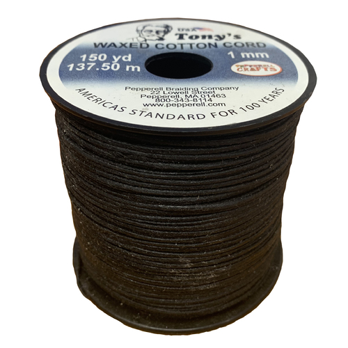 Supreme Waxed Cotton Cord - Black - 1mm (Per Metre)