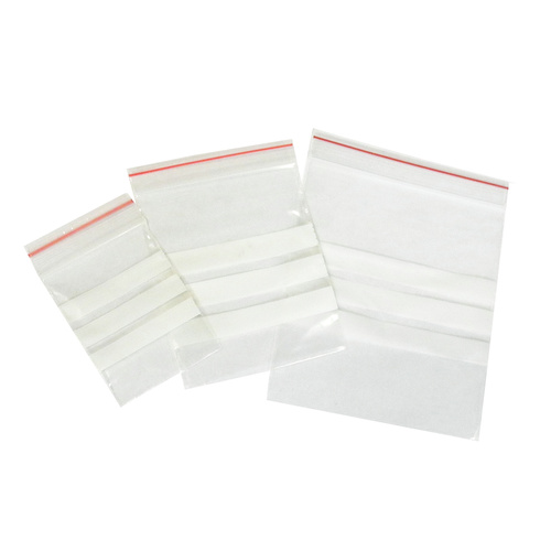 Zip Lock Bag with 3 White Strips 100 Pack